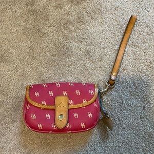 Dooney & Bourke pink signature flap wristlet